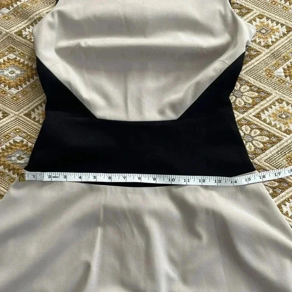 Calvin Klein Fit And Flare Colorblock Dress Black And Beige Party Office Size 2 - Picture 11 of 12